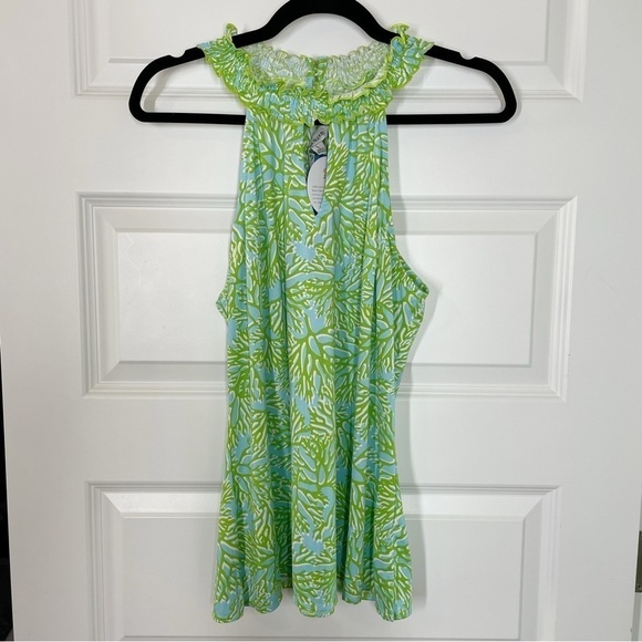 New Boutique La Mer Luxe Kiki Keyhole Top in Caroline Lime Bermuda - Picture 4 of 8